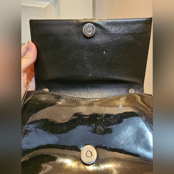 Ferragamo Patent Small Clutch Bag with Bow Black - Picture 6 of 10